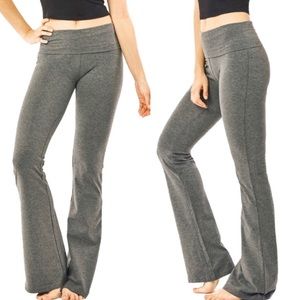 New! Grey Soft Fold Over Yoga Weekend Casual Activewear Leisure Pants